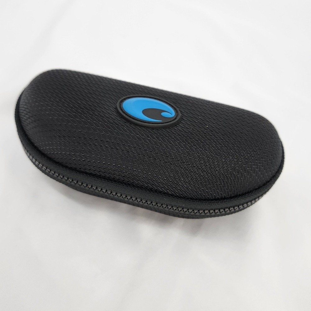 Costa Del Mar‎ Black Hard Shell Sunglasses Case Blue Logo Zipper Travel